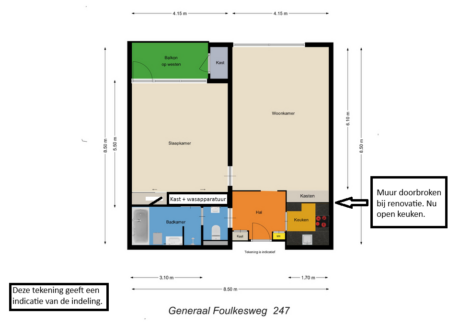 Plattegrond: Generaal Foulkesweg 247, Wageningen