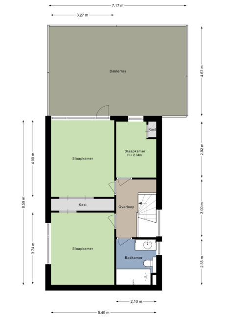 Plattegrond: Papenpad 18, Wageningen