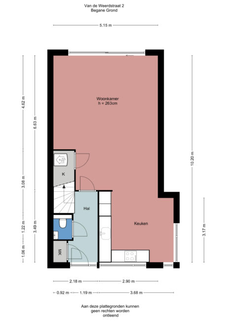 Plattegrond: Van de Weerdstraat 2, Wageningen