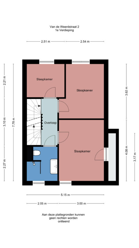 Plattegrond: Van de Weerdstraat 2, Wageningen