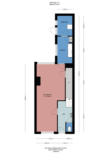 Plattegrond: Veerstraat 112, Wageningen